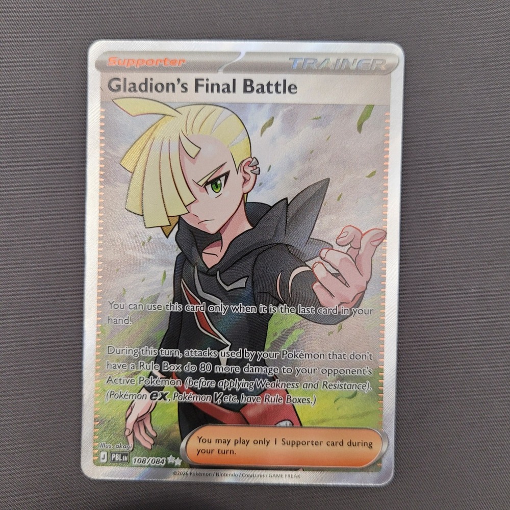 Pokemon Gladion's Final Battle Full Art Supporter Paradise Dragona 108/084 PBL